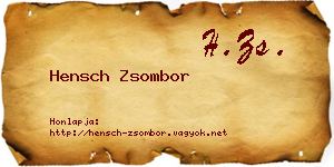 Hensch Zsombor névjegykártya